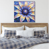 Grote Blauwe Bloem Impressionistische Print | Bota (Insitu (Slaapkamer))
