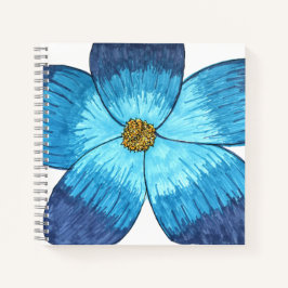 Grote Blauwe Bloem Notitieboek