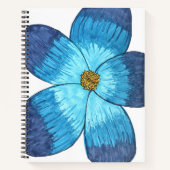 Grote Blauwe Bloem Notitieboek (Voorkant)