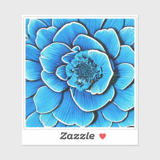 Grote blauwe Camellia bloesem Sticker (Vel)