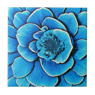 Grote Blauwe Camellia Bloesem Tegeltje