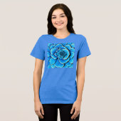 Grote blauwe Camellia bloesem Tri-Blend Shirt (Voorkant volledig)