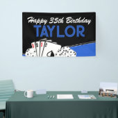 Grote Blauwe Casino Poker Kaart Party Banner Sign (Beurs)