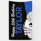 Grote Blauwe Casino Poker Kaart Party Banner Sign (Verticaal)