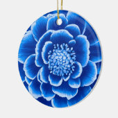 Grote Blauwe Dahlia Bloem Keramisch Ornament (Links)