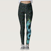Grote blauwe draak leggings (Voorkant)