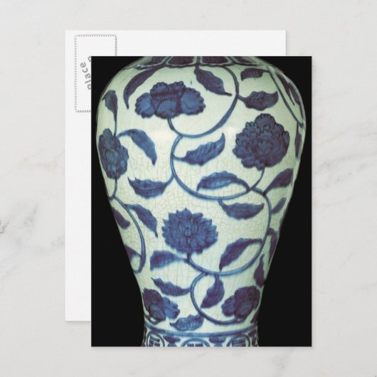 Grote blauwe en witte vaas, Jaijing Period Briefkaart (Voorkant / Achterkant)