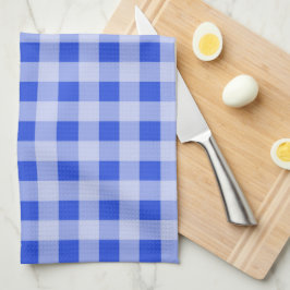 Grote blauwe gingham theedoek
