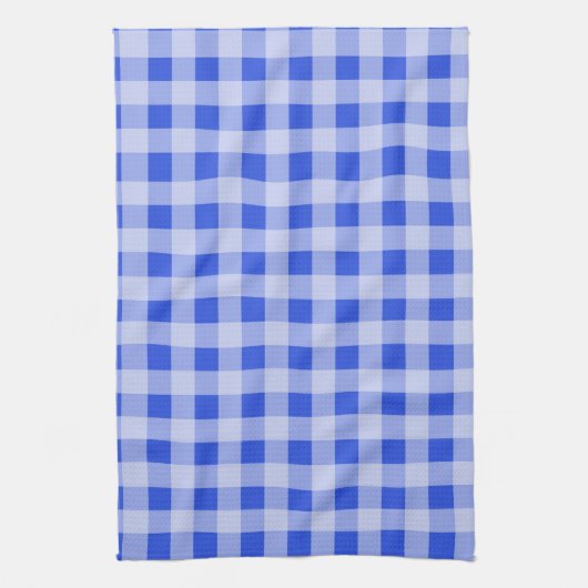 Grote blauwe gingham theedoek (Verticaal)