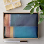 Grote blauwe haren vliegen naar blauw tissuepapier (Geschenk)