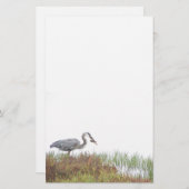 Grote blauwe harnvogels in het wild levende dieren briefpapier (Voorkant / Achterkant)