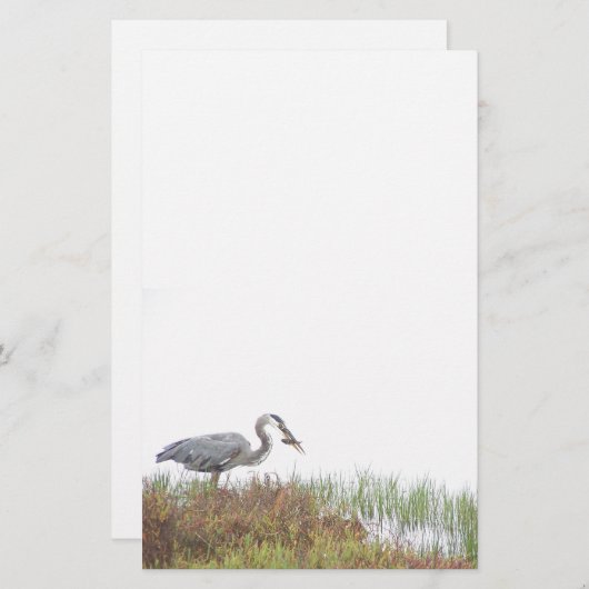 Grote blauwe harnvogels in het wild levende dieren briefpapier (Voorkant / Achterkant)