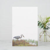Grote blauwe harnvogels in het wild levende dieren briefpapier (Staand voorkant)
