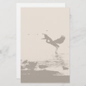 Grote blauwe harnvogels in het wild levende dieren briefpapier (Voorkant / Achterkant)