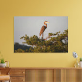 Grote blauwe haron boven op de boom canvas afdruk (Insitu (Woonkamer))