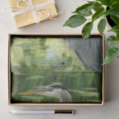 Grote blauwe haron in een vijver - Groenboek over  Tissuepapier (Geschenk)