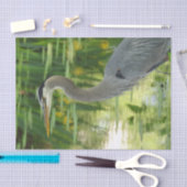 Grote blauwe haron in een vijver - Groenboek over  Tissuepapier (Craft)