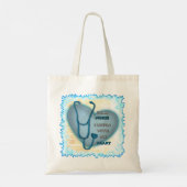 Grote blauwe hartverpleegster  tote bag (Achterkant)