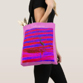 grote blauwe herenkrans roze tote bag (Dichtbij)