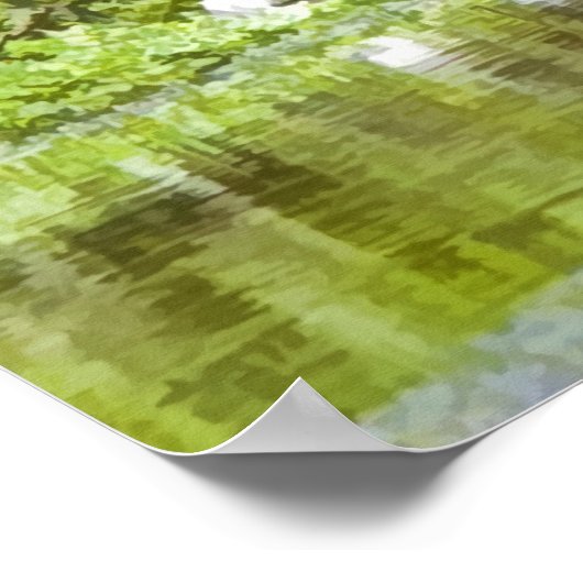 Grote Blauwe Heron bij de Pond Poster (Hoek)