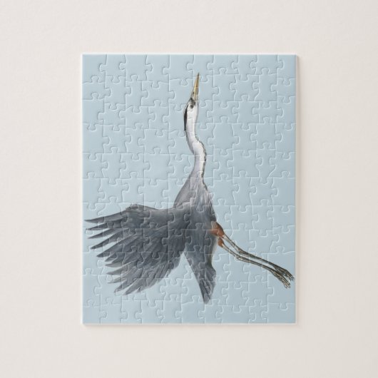 Grote blauwe Heron die de puzzel van de puzzel afh (Verticaal)