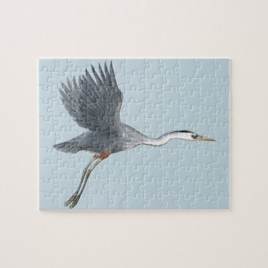 Grote blauwe Heron die de puzzel van de puzzel afh Legpuzzel (Horizontaal)