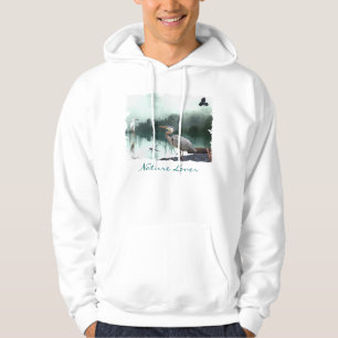 Grote blauwe Heron, Egret, Crow & Dragonfly Hoodie