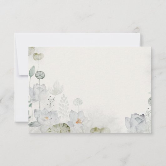 Grote Blauwe Heron Etherische Bloemen RSVP (Achterkant)