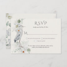 Grote Blauwe Heron Etherische Bloemen RSVP