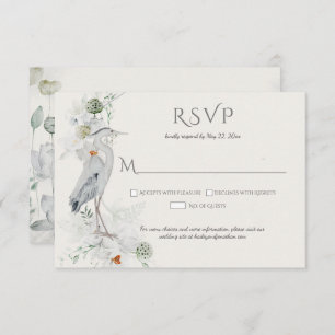 Grote Blauwe Heron Etherische Bloemen RSVP