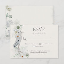 Grote Blauwe Heron Etherische Bloemen RSVP