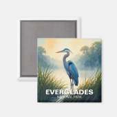 Grote Blauwe Heron Everglades Reizen Magneet (Voorkant / Achterkant)