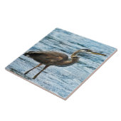 Grote Blauwe Heron in het water Tegeltje (Zijkant)