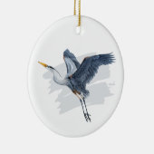 Grote Blauwe Heron in Vlucht Keramisch Ornament (Rechts)