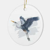 Grote Blauwe Heron in Vlucht Keramisch Ornament (Links)
