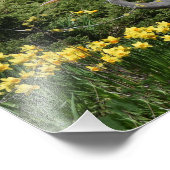 Grote Blauwe Heron met Daffodals Foto Afdruk (Hoek)