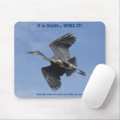 GROTE BLAUWE HERON Mousepad Muismat (Met muis)