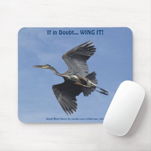 GROTE BLAUWE HERON Mousepad Muismat (Met muis)
