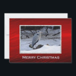 Grote Blauwe Heron Sneeuw Foto Kerst Flat Feestdagenkaart<br><div class="desc">Het grote blauwe heron (Ardea herodias) is een grote vogel die zich in de buurt van de kust van open water en in de wetlands in het grootste deel van Noord-Amerika bevindt.</div>
