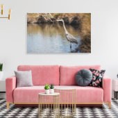 Grote Blauwe Heron Staande in Water Canvas Afdruk (Insitu (Woonkamer))