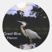 GROTE BLAUWE HERON STICKERS (Voorkant)