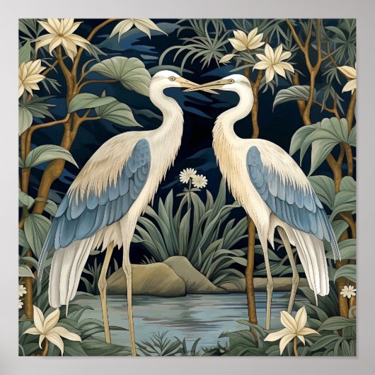 Grote Blauwe Heron  Stijl Poster (Voorkant)