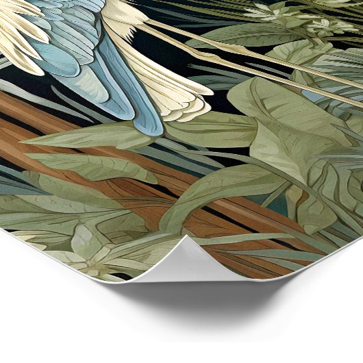 Grote Blauwe Heron Stijl Poster (Hoek)