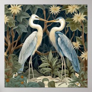Grote Blauwe Heron  Stijl Poster