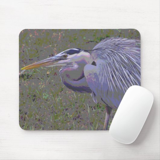 Grote Blauwe Heron-uitdaging Muismat (Met muis)