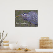 Grote Blauwe Heron-uitdaging Poster (Keuken)