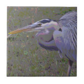 Grote Blauwe Heron-uitdaging Tegeltje (Voorkant)