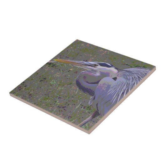 Grote Blauwe Heron-uitdaging Tegeltje (Zijkant)