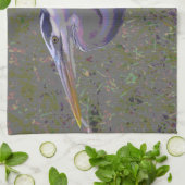 Grote Blauwe Heron-uitdaging Theedoek (Gevouwen)