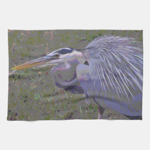 Grote Blauwe Heron-uitdaging Theedoek